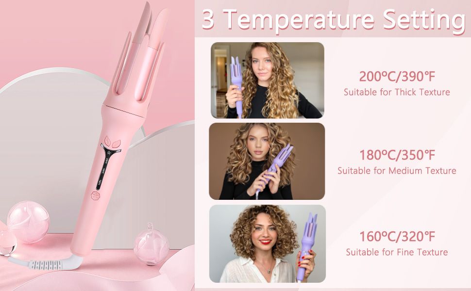 MagiCurl Automatic Hair Curler Tempature Setting